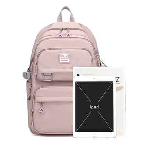 Sac à dos de voyage décontracté grande capacité et léger pour filles, sac d'école en nylon imperméable avec fermeture éclair, tendance pour le collège - Product Image 2