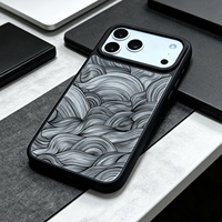Coque de téléphone portable iPhone18p à rayures animalières noir et blanc |   Coque de protection anti-empreintes digitales et anti-rayures en verre de dureté 9H