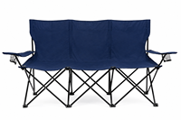 Chaise de camping pliante NBT Outdoor pour 3 personnes, banc extérieur triple avec porte-gobelets doubles, chaise de camping pliable 3 places