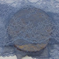 Garniture en dentelle élastique française extensible de 21cm en tissu de dentelle en maille de fleur bleue pour accessoires de vêtements et de sous-vêtements pour femmes