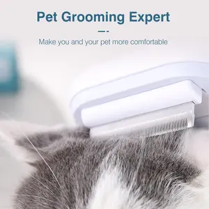 ホットセールOEMロゴワンクリッククリーニングCepillo Para Gatos Perrosペットヘアグルーミングスリッカーブラシ犬猫ブラシ