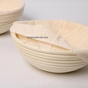 Cesta de fermentación de pan de alta calidad, hecha a mano, ecológica, de ratán natural ovalado, para pan de masa madre, apta para lavavajillas. - Product Image 3