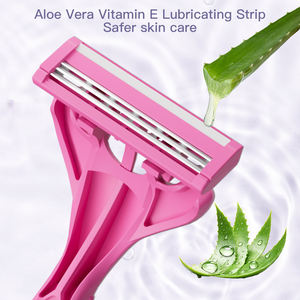 Производитель Макс, розовая блистерная упаковка, безопасная Тройная лезвия из нержавеющей стали, удобная одноразовая бритва для женщин - Product Image 3