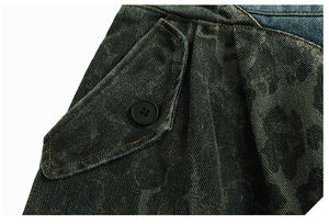 OUDINA all'ingrosso nuovi pantaloni Casual Harem carote leopardati Patchwork Denim pantaloni larghi donna pantaloni - Product Image 6