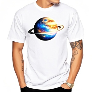 Men's Premium <b>White</b> 100% Cotton T-Shirt Silk Screen Printing Anti-Pilling Breathable Short Sleeve Regular Fit Casual T-Shirt - Product Image 1