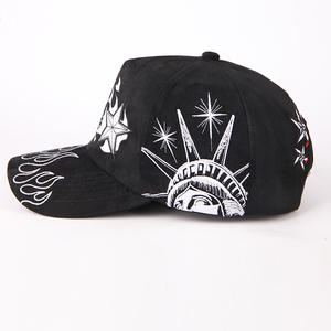 High Quality Satin Lined 3d Sports <strong>Caps</strong> Baseball Hat <strong>for</strong> <strong>Men</strong> Custom logo Cotton Gorras Black Suede Brim 5 Panel Baseball <strong>Cap</strong> - Product Image 3