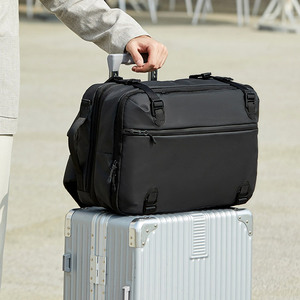 Sac à dos multifonctionnel pour hommes, grande capacité, sac à dos d'affaires pour ordinateur portable, sac de voyage étanche en tissu Oxford, couleur unie, grande taille - Product Image 4