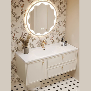 Meuble-lavabo de salle de bain moderne en céramique française intelligente avec vasque intégrée - Product Image 5