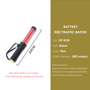 Bastón de Señalización de Tráfico LED Rojo, Azul y Verde con Luz Intermitente Retroreflectante de Grado Ingeniería, Alimentado por Batería - Product Image 2