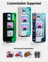 Machine de nettoyage/séchage de casques commerciaux personnalisée en usine, désinfection UVC, affichage LED, gestion basée sur le cloud SDK, ADA