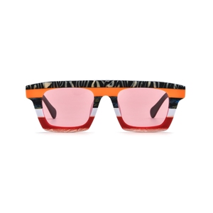 Lunettes de soleil rectangulaires colorées à monture intégrale, verres miroir, protection UV 100%, style tendance unisexe pour adultes - Product Image 4