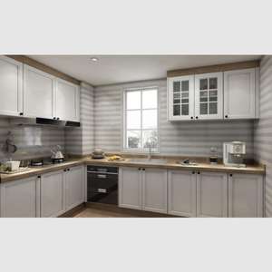 Muebles de Cocina Modernos con Acabado Lacado, Panel de Pared de Polímero, Accesorios de Cocina de Lujo Impermeables, Embalaje Plano - Product Image 3