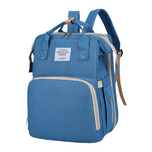 Sac à dos de maternité tendance avec port USB pour voyage et rangement de bébé, en nylon vert, style berceau - Product Image 5