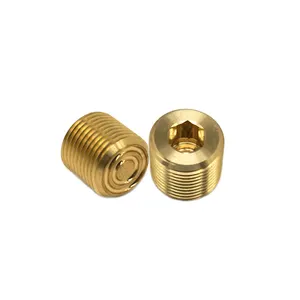 Custom Brass Oil Seal Hexagon Fitting Thread Pipe Plug Brass Pipe Fitting NPT Male Countersunk Hex Head Plug
