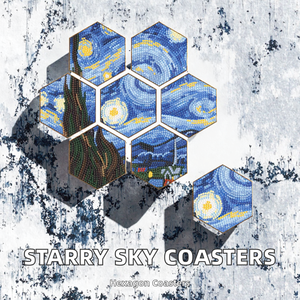 Kit de Peinture Diamant DIY <span class=keywords><strong>5D</strong></span> Ciel Étoilé Hexagonal 7 Pièces avec <span class=keywords><strong>Strass</strong></span>, Facile à Utiliser, Cadeau d'Anniversaire, Sous-verres – Vente Flash - Product Image 2