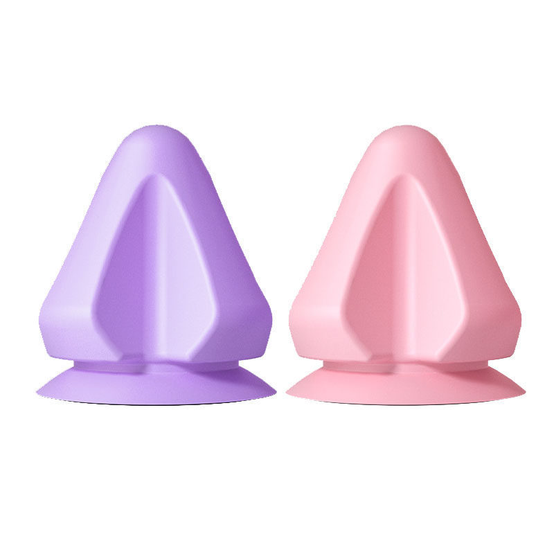 Cono de masaje profundo con succión en forma de cruz - [1 morado, 1 rosa]