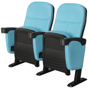 Sillas de teatro Jiarunde C-3, asientos en fila de tela azul para cine, escuela, auditorio - Product Image 2