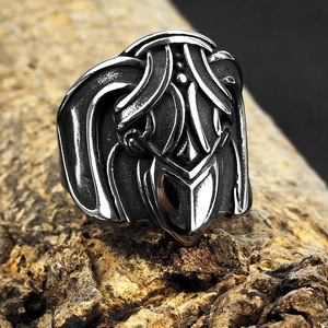 European American Style Men's <b>Titanium</b> Steel <b>Ring</b> Viking Raven Design Hip Hop Jewelry Gift 03310 Steel Color - Product Image 2