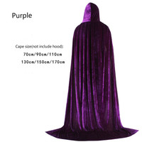 Longue cape à capuche en velours pour hommes et femmes, costume de vampire pour Halloween, cape pour les célébrations de vacances
