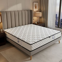 Matelas hybride contemporain standard Queen Size, fermeté moyenne, épaisseur 20 cm, tissu polyester, mousse à mémoire de forme douce et confortable