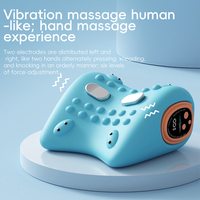 Oreiller de massage cervical électrique portable multifonctionnel bleu avec traction pour la relaxation et la réparation des muscles du cou, appareil à usage domestique