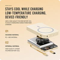 Batterie externe magnétique sans fil 2-en-1 haute capacité 10000 mAh, charge ultra-rapide 22,5 W, avec câbles intégrés Type-C 15 W, 18 W, 20 W et support USB