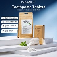 60 comprimés/sachet de dentifrice solide probiotique à base d'ingrédients végétaux, respectueux de l'émail, pour un nettoyage doux des dents sensibles