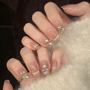 Nouveautés pour la saison automne-<span class=keywords><strong>hiver</strong></span>, faux ongles faits main de luxe, couleur café, style nœud papillon, petit modèle chic œil-de-chat - Product Image 4