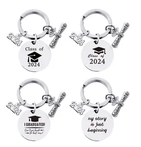 Graduation Gifts Keychain for Class of 2024 Inspirational Gift Key Ring for Women Man Masters Degree Girls Boys Graduates Y501