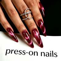 Lot de 10 faux ongles longs stiletto à presser, faits main, avec motifs en métal filigrané et pierres précieuses, toutes couleurs, vente en gros