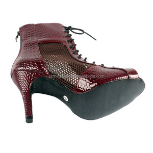 <span class=keywords><strong>Botines</strong></span> de <span class=keywords><strong>Baile</strong></span> Bachata Estilo Nuevo Invierno 2026, Tacón de 9cm, Color Rojo Vino, Zapatos de <span class=keywords><strong>Baile</strong></span> <span class=keywords><strong>Latino</strong></span> Salsa para Mujer - Product Image 4