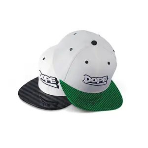 [Fibra di carbonio] BSCI originale personalizzato 5 6 pannello 3D ricamo logo Gorras montato a tesa piatta cappelli Snapback Sport berretto da Baseball