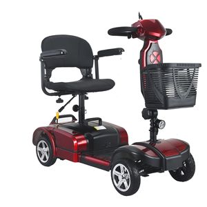 Scooter électrique à quatre roues X-04 rouge, léger, compact, en alliage d'aluminium, pour personnes âgées, usage domestique - Product Image 1