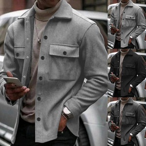 <b>Men's</b> Winter Woven Motorcycle <b>Jacket</b> Stand Collar Windproof Casual <b>Long</b> Sleeve Outerwear - Product Image 2