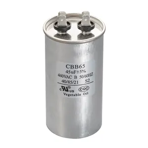 Condensateur MFD 45 + 5 45/5 uF 370/440 VAC CBB65 condensateur circulaire à double fonctionnement, ventilateur de condenseur de pompe à chaleur de climatisation démarré