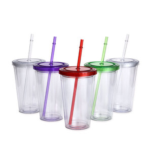 24Oz Transparent Double Wall Straw Cup With Lid For Travel And Outdoor Use - Product Image 5