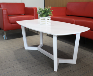 Tavolino Rotondo Bianco KL-007 con Gambe in Metallo Robuste, Tavolino da Caffè per Casa e Ufficio - Product Image 5