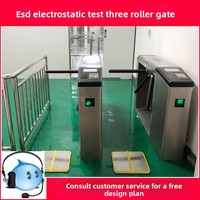 Puerta de control electrostático para el cuerpo humano, probador ESD, puerta giratoria de tres rodillos, bloqueable, inversor de impulsión, tarjeta de acero inoxidable 304