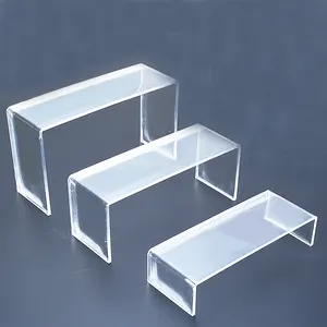 Clear Acrylic Shoe Risers Plastic Retail Stand for Mall Brand Name Shoe Store