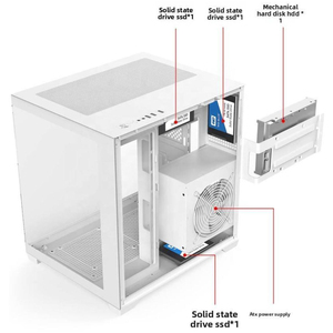 Boîtier <span class=keywords><strong>PC</strong></span> Gaming <span class=keywords><strong>ATX</strong></span>/MATX/ITX Mid-Tower avec panneau avant en verre trempé, ventilateurs ARGB – Meilleures ventes - Product Image 6