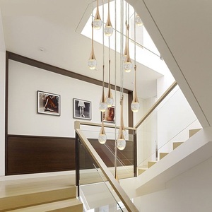<span class=keywords><strong>Lampadario</strong></span> Moderno Nordico Postmoderno per Ufficio Domestico, Illuminazione a Sospensione Dorata <span class=keywords><strong>con</strong></span> <span class=keywords><strong>Sfere</strong></span> di Cristallo, Lampada a Sospensione Lunga - Product Image 4