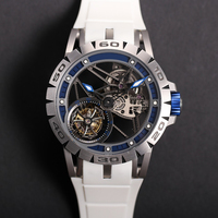 Herren Skelett-Tourbillon-Uhr mit Titangehäuse, Mechanisches Handaufzugswerk, Luxuriöse Sportuhr