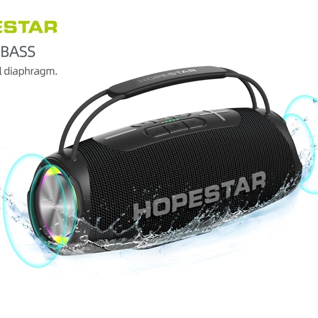 Hopestar-H53 Portable Outdoor Audio Subwoofer High-Power Mini LED RGB Wireless for Bluetooth Speaker Waterproof Feature AC Power