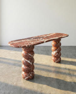 Table <span class=keywords><strong>console</strong></span> en marbre <span class=keywords><strong>exotique</strong></span> Rosso Lepanto, table d'entrée en marbre rouge et violet, table d'entrée haute et étroite pour hôtel et maison - Product Image 1
