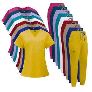 Custom Scrubs Niaahinn Scrubs Uniforms Sets Yellow Nurse's Essential Uniform Kit Medical Attire with Adjustable Fit