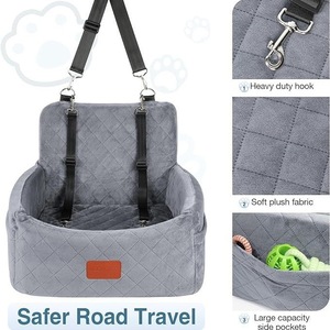 Siège auto pour chien sécurisé pour le voyage, siège <span class=keywords><strong>rehausseur</strong></span> lavable pour animaux de compagnie, pour petits chiens et chats, lit de voiture portable pour chien, accessoires pour animaux de compagnie - Product Image 4