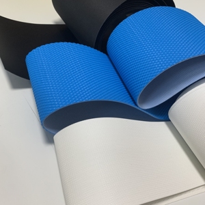 Bande transporteuse pour machine à nouilles, bande transporteuse pour machine à pâtisserie, bande transporteuse en PU bleu à motif <span class=keywords><strong>diamant</strong></span> - Product Image 4