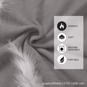 Forro de saco de dormir de lana Woqi de 75 pulgadas, tamaño completo, con cremallera superior, estilo sobre, para adultos, gris, poliéster - Product Image 4