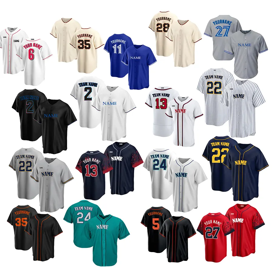 Custom Blanco Mesh Stof Honkbal Jersey Goedkope Shirts Casual Uniform Honkbal Softbal Kleding