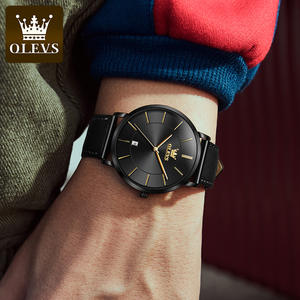 <span class=keywords><strong>Reloj</strong></span> de Pulsera para Pareja <span class=keywords><strong>OLEVS</strong></span> 5869, Marca de Lujo, Correa de Cuero Genuino, Resistente al Agua, de Cuarzo para Hombre y <span class=keywords><strong>Mujer</strong></span> - Product Image 2